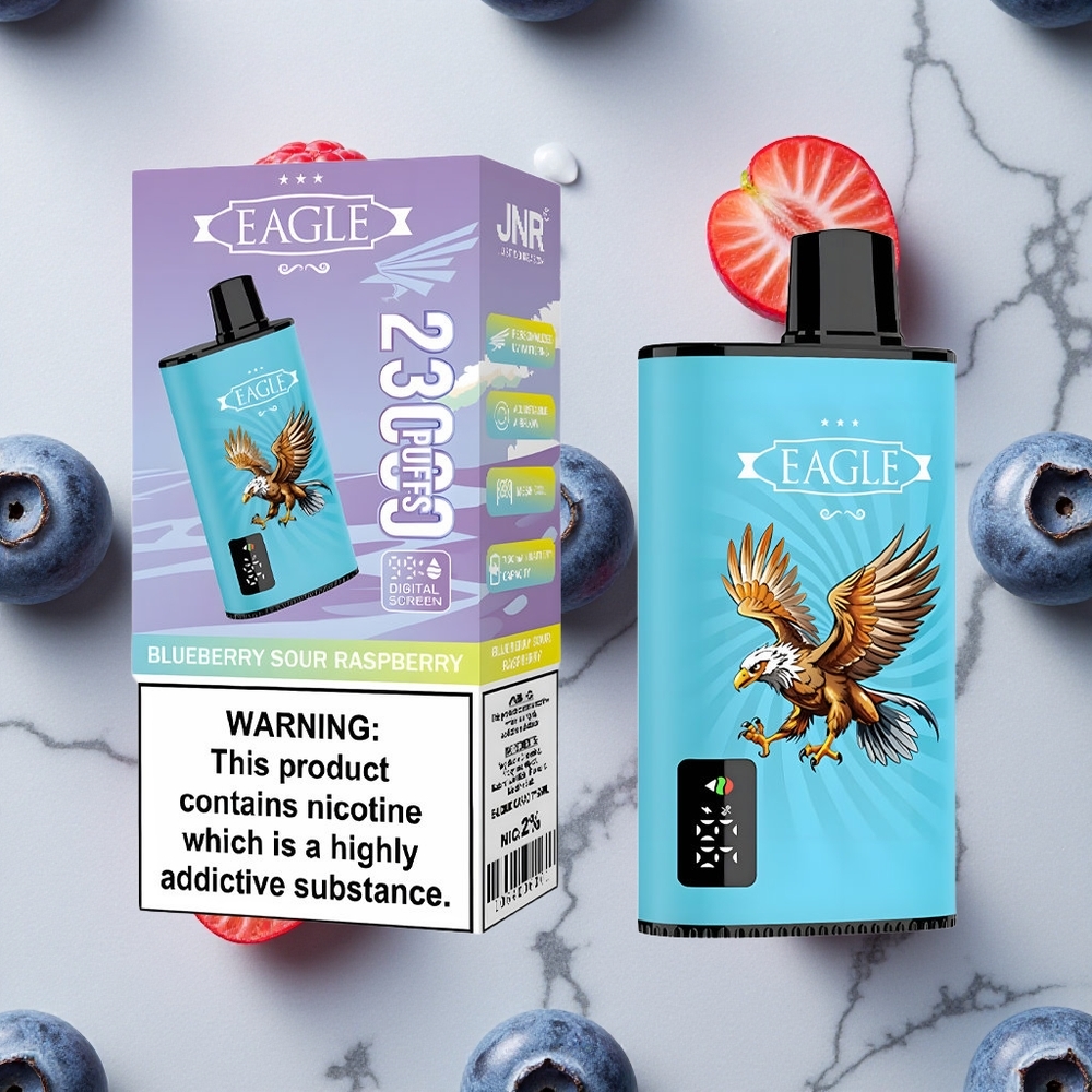 Blauwe Bes & Zure Framboos JNR EAGLE Smart 23000 Puffs Wegwerp Vape met Digitaal Scherm & Type-C Laadpoort wholesale Netherlands