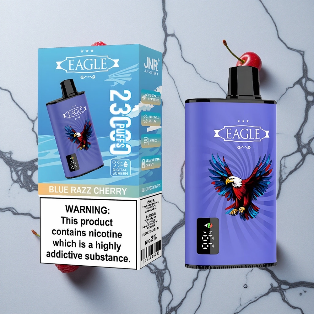 Blauwe Framboos Kers JNR EAGLE Smart 23000 Puffs Wegwerp Vape met Digitaal Scherm wholesale Netherlands