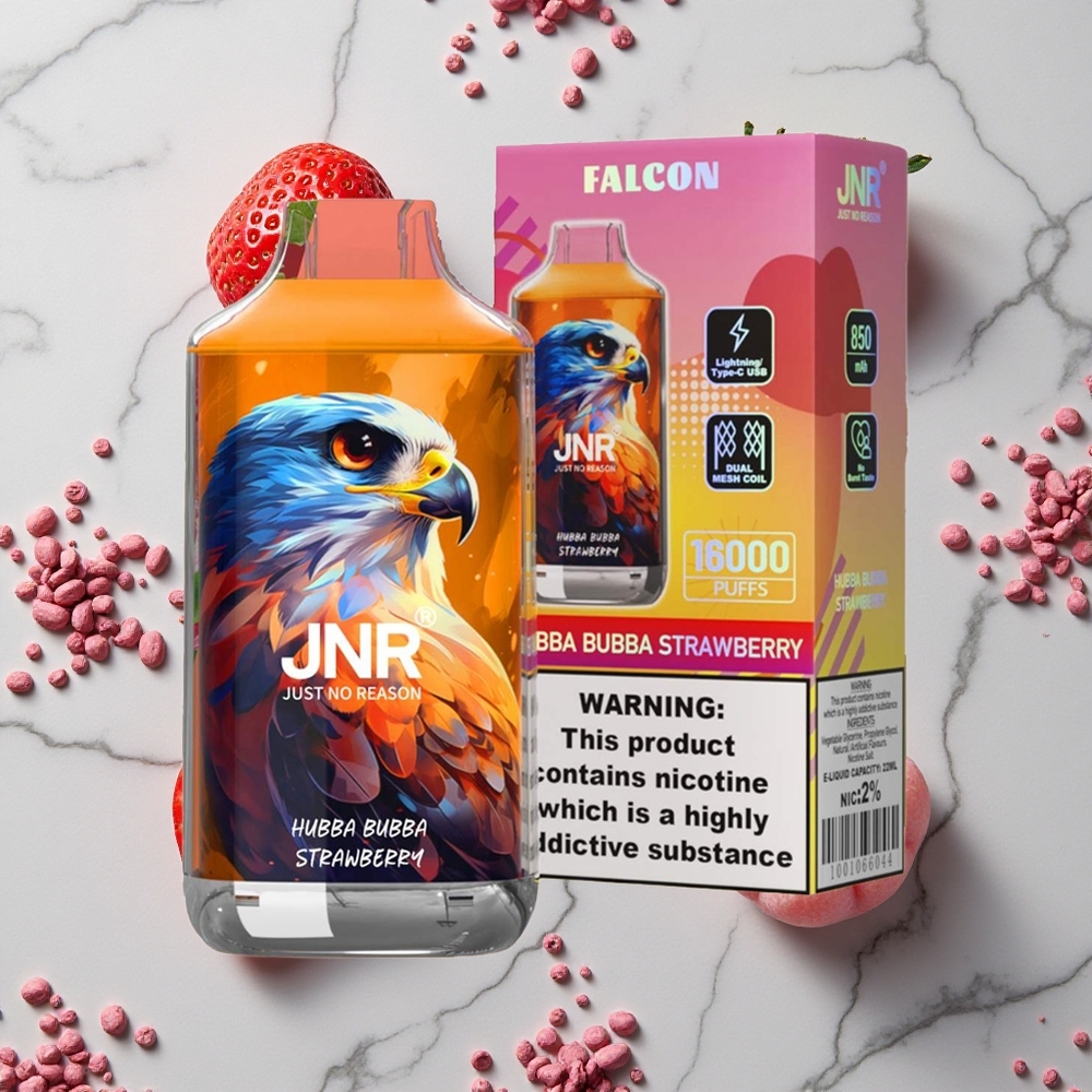 Aardbei Hubba Bubba JNR Falcon 16000 Puffs 22ml Vloeistof Dual Mesh Coil wholesale Netherlands