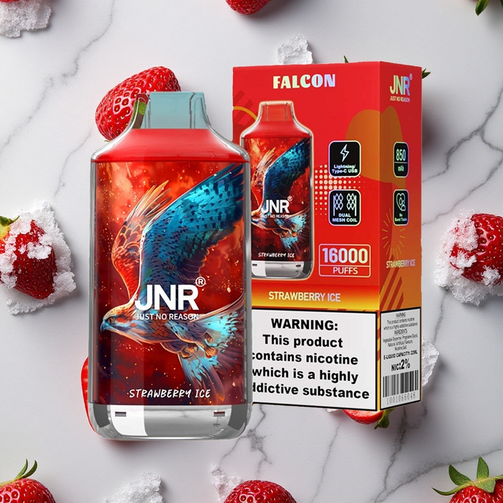 Aardbei IJs JNR Falcon 16000 Puffs Wegwerp Vape Dual Mesh Coil wholesale Netherlands