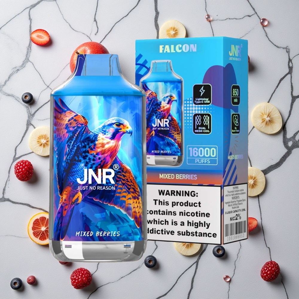Gemengde Bessen JNR Falcon 16000 Puffs Wegwerp Vape Dual Mesh Coil wholesale Netherlands