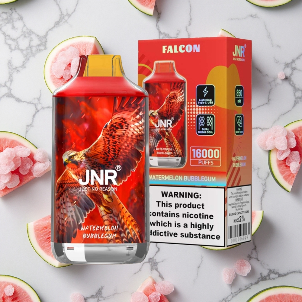 Watermelon Bubblegum JNR Falcon 16000 Trekjes Dual Mesh Coil Smart LED Display wholesale Netherlands