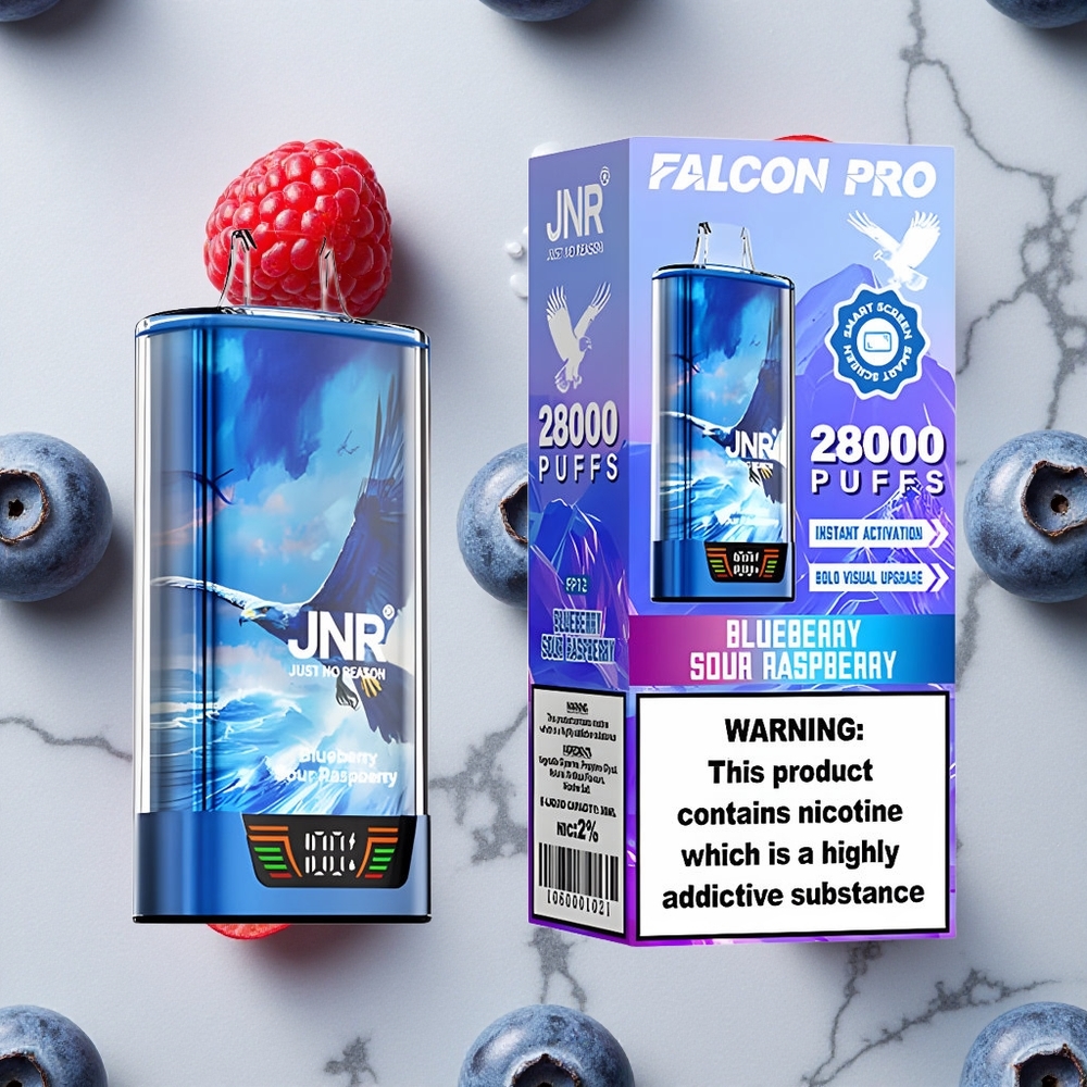 Blauwe Bes Zure Framboos JNR Falcon Pro 28000 Puffs 30ml Voorgevuld wholesale Netherlands