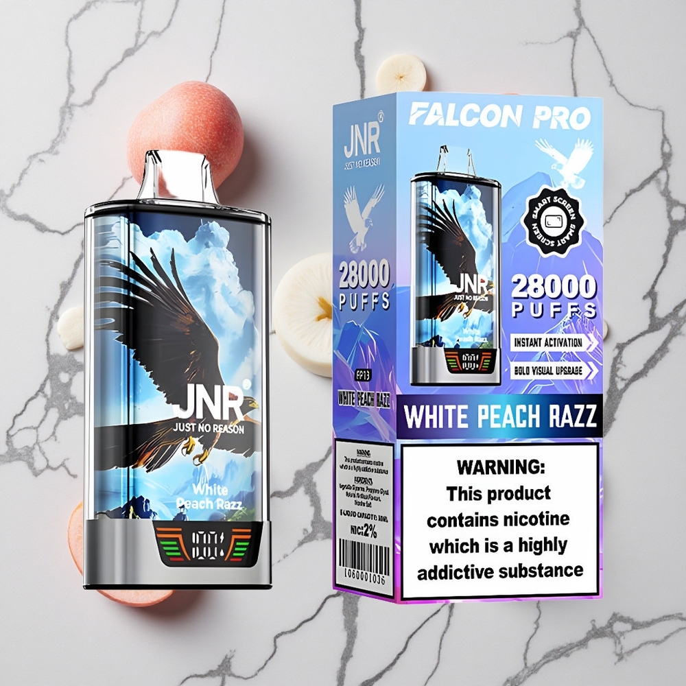 Witte Perzik Framboos JNR Falcon Pro 28000 Wegwerp Vape 28000 Trekken USB Type-C wholesale Netherlands