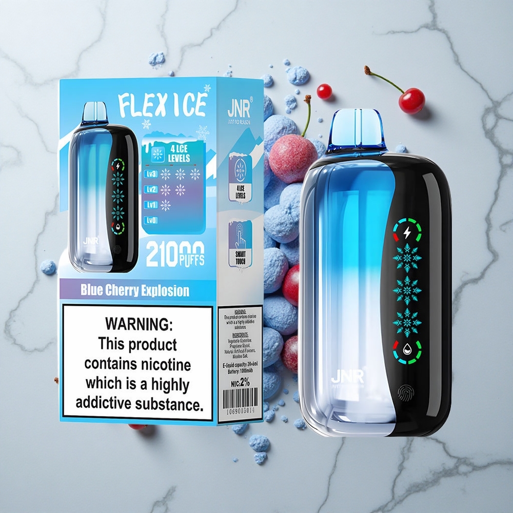 Blauwe Kers Explosie JNR Flex Ice 21000 Puffs Aanpasbare Ijs & Luchtstroom wholesale Netherlands