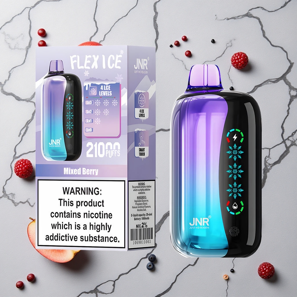 Gemengde Bessen JNR Flex Ice 21000 Puffs 26ml Vloeistof Aanpasbare Airflow wholesale Netherlands