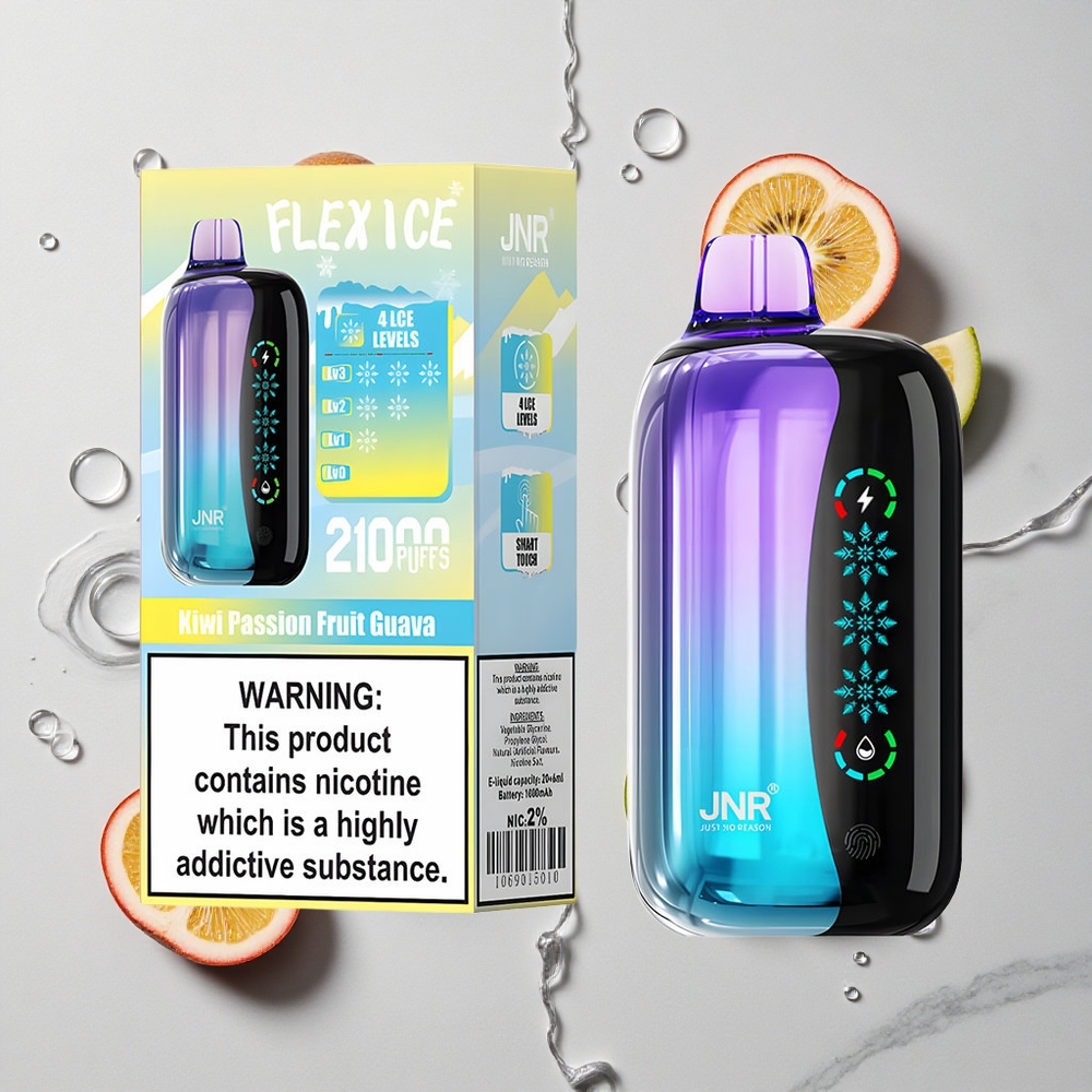 Kiwi Passievrucht Guave JNR Flex Ice 21000 Puffs Aanpasbare Airflow Touch Screen wholesale Netherlands