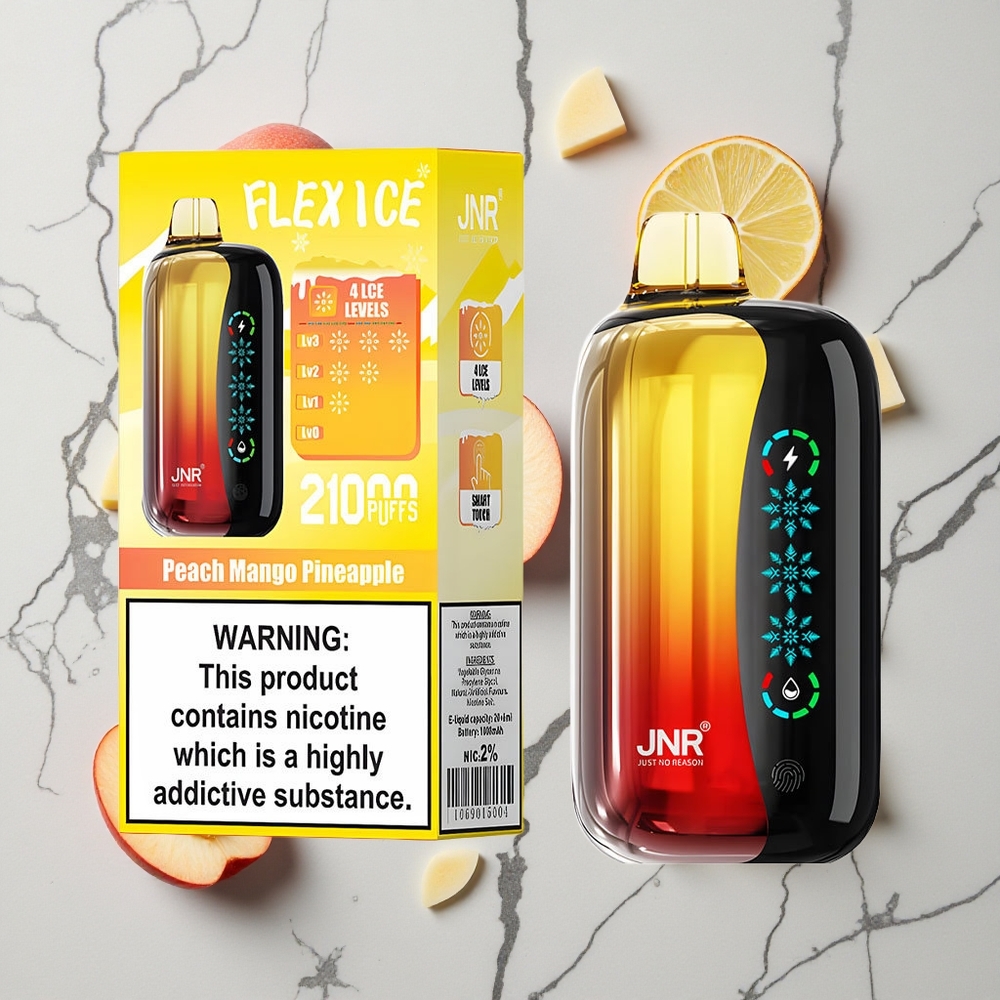 Perzik Mango Ananas JNR Flex Ice 21000 Puffs 26ml E-liquid Touch Screen wholesale Netherlands