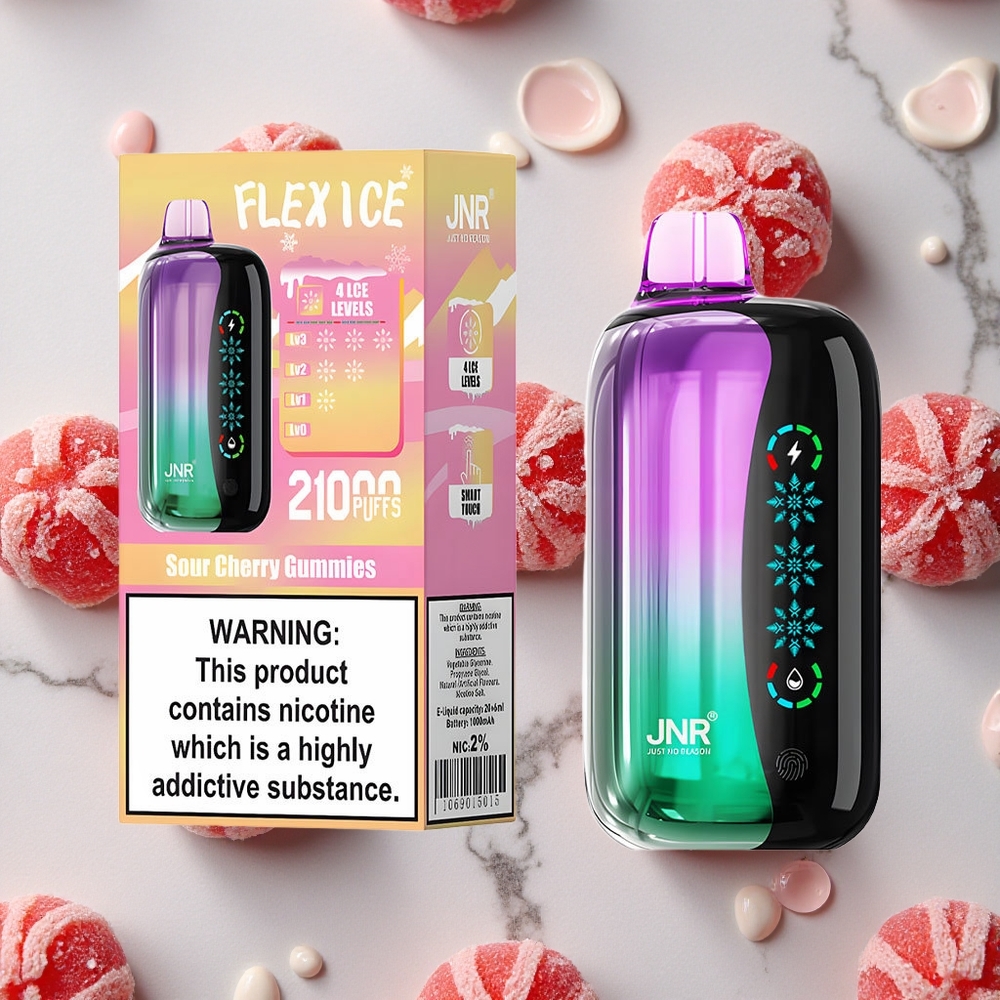 Zure Kersen Snoepjes JNR Flex Ice 21000 Puffs 26ml Vloeistof Touch Screen wholesale Netherlands