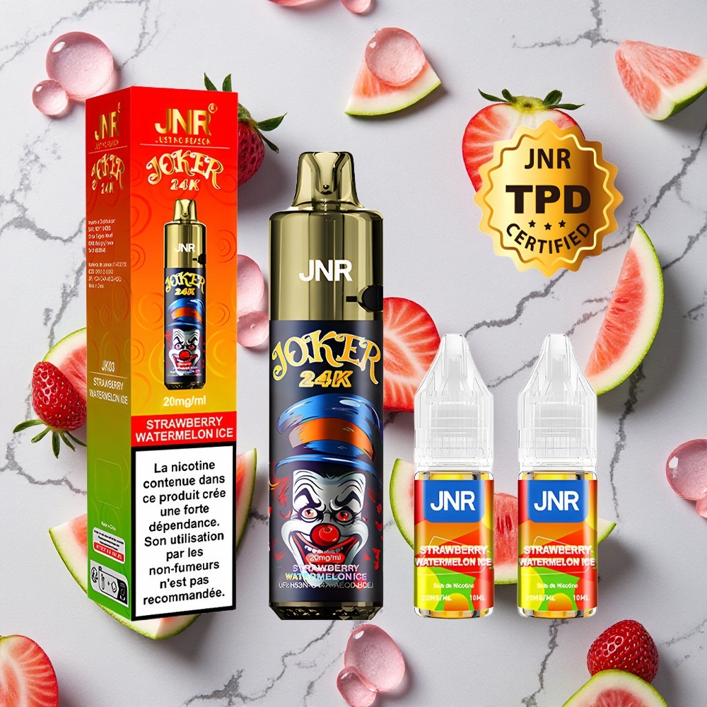 Aardbei Watermeloen IJs JNR Joker 24K Puffs 800mAh Battery Type-C Charging wholesale Netherlands