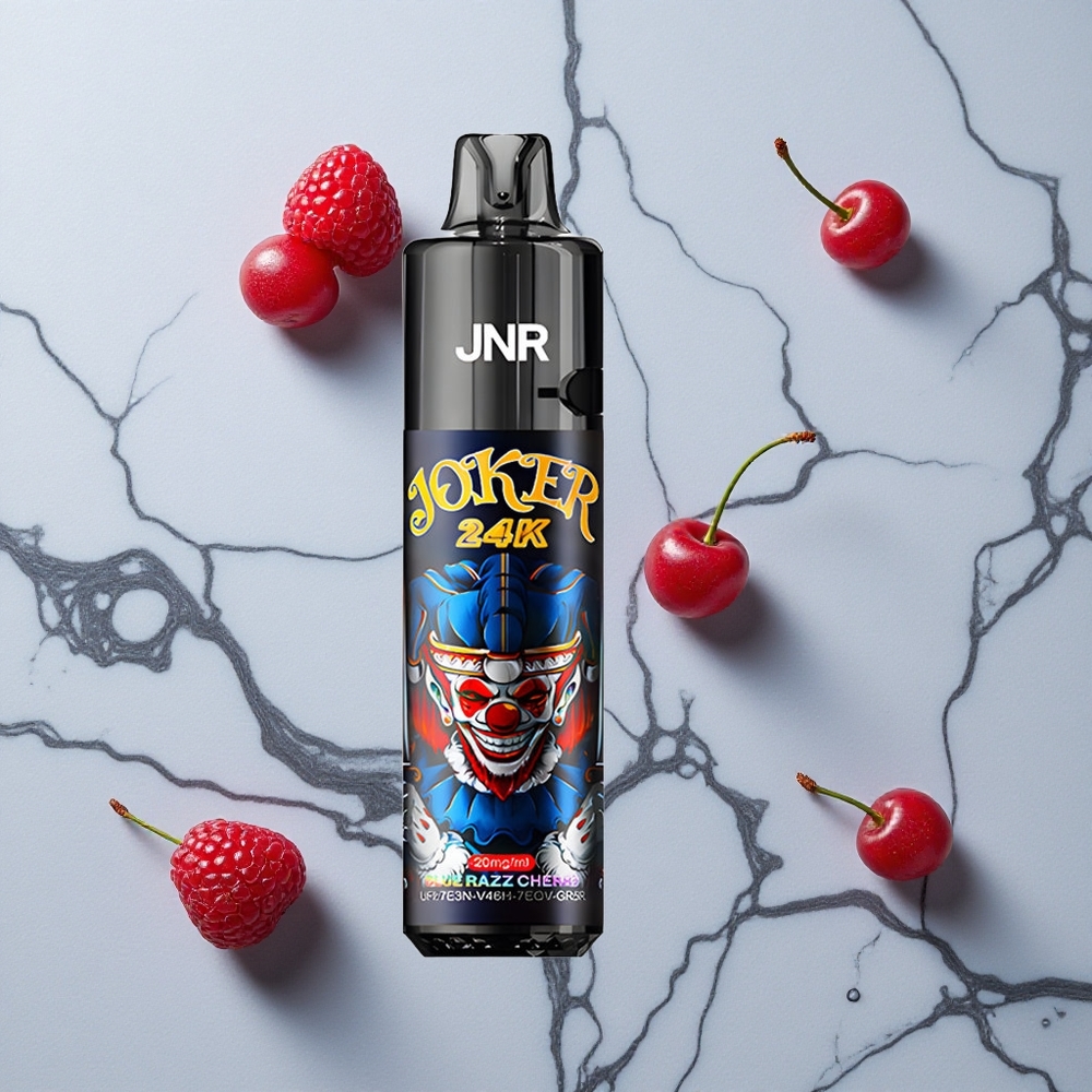 Blauwe Framboos Kers JNR Joker 24K Puffs Side Refill Design 800mAh Battery wholesale Netherlands