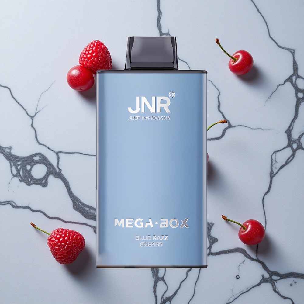 Blauwe Framboos Kers JNR Mega Box 25000 Puffs Wegwerp Vape Dual Mesh Coil wholesale Netherlands
