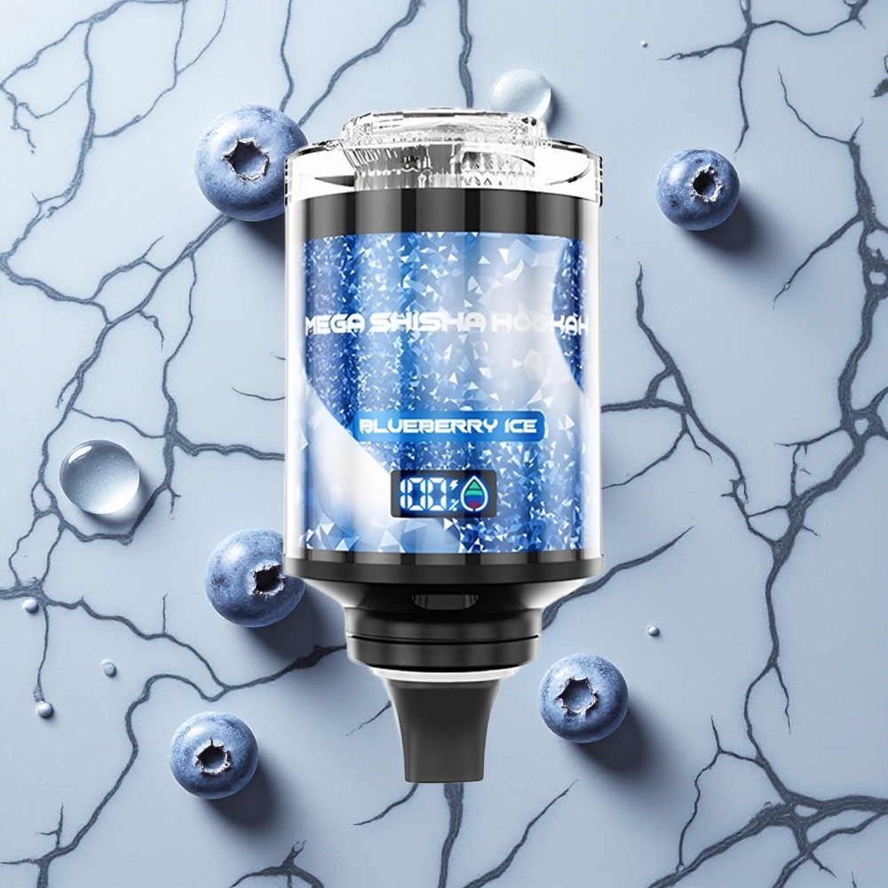 Blauwe Bes IJs JNR Mega Shisha Hookah 100K Desktop Compatibel 60ml Vloeistof Capaciteit wholesale Netherlands