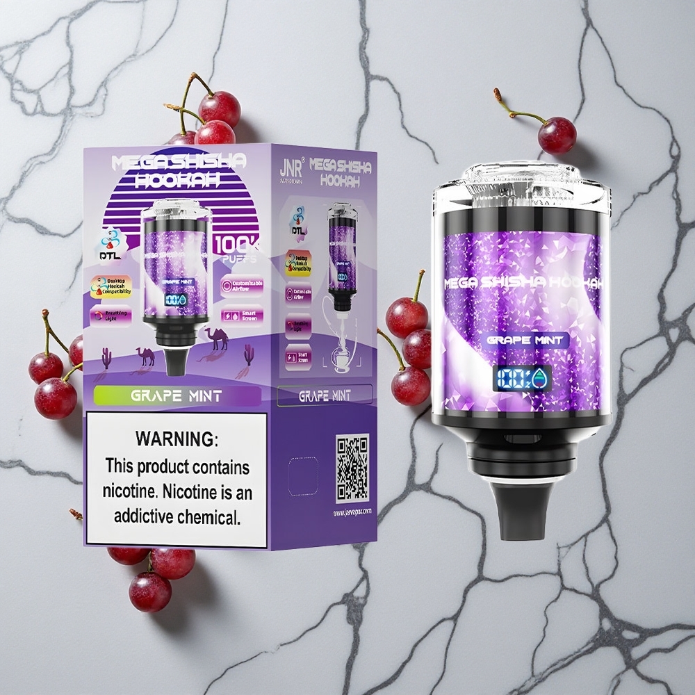 Druif Munt JNR Mega Shisha Hookah 100K Desktop Compatibel 2200mAh Oplaadbare Batterij wholesale Netherlands