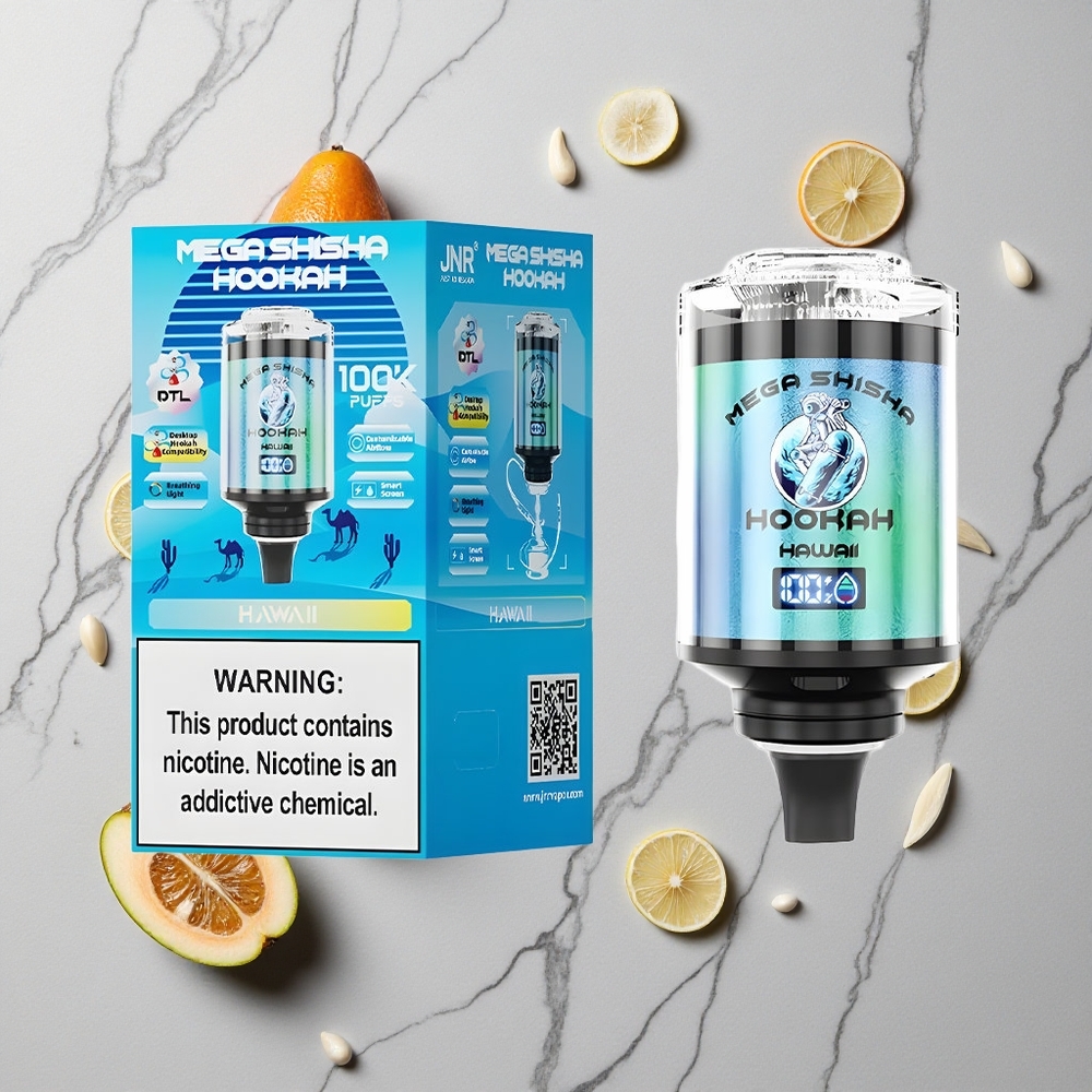 Hawaii JNR Mega Shisha Hookah 100K Desktop Compatibel 60ml Vloeistofcapaciteit wholesale Netherlands
