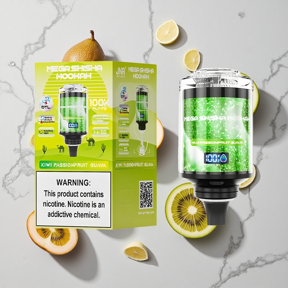 Kiwi Passievrucht Guava JNR Mega Shisha Hookah 100K Desktop Compatibel 2200mAh Oplaadbare Accu wholesale Netherlands