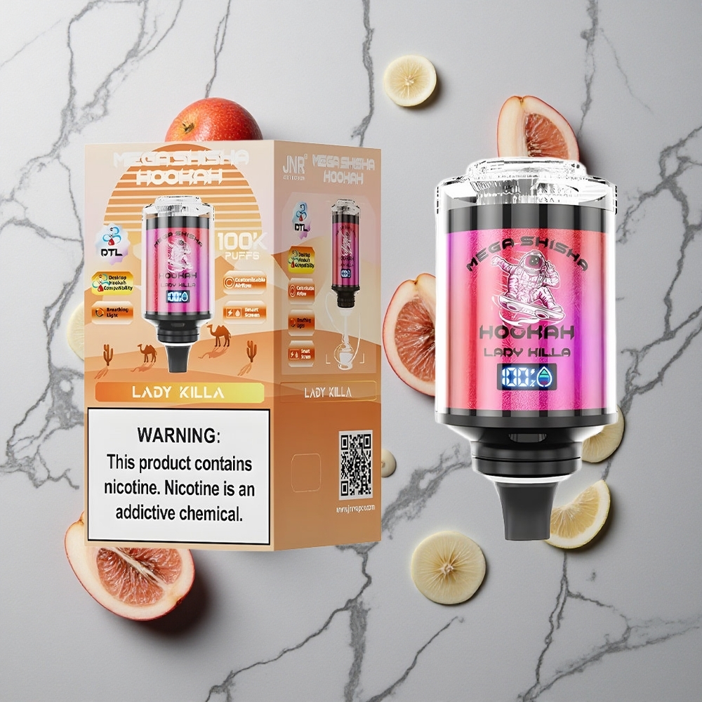 Lady Killa JNR Mega Shisha Hookah 100K puffs 60ml vloeistofcapaciteit Interactive Smart Screen wholesale Netherlands
