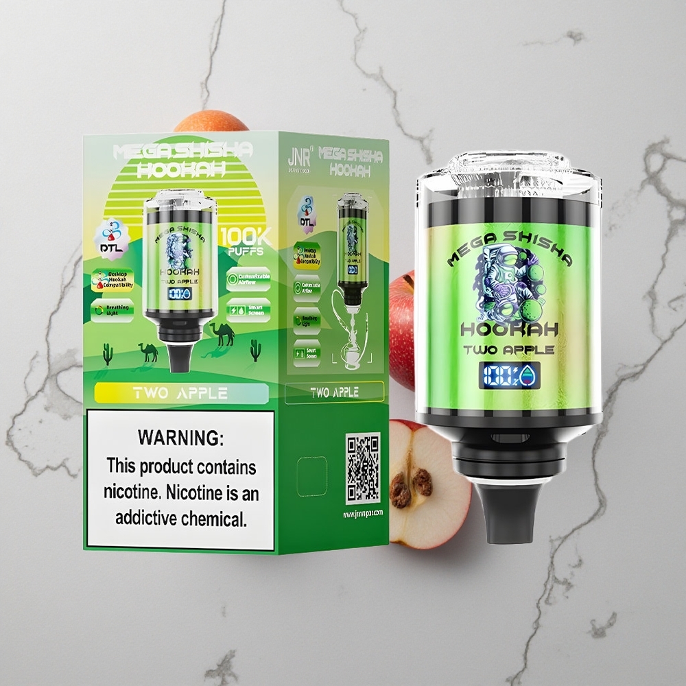 Twee Appel JNR Mega Shisha Hookah 100K Desktop Compatibel 60ml Vloeistofcapaciteit wholesale Netherlands