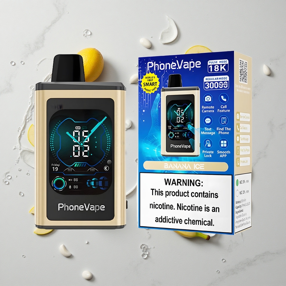 Banana Ice JNR PhoneVape 30000 puffs Wegwerp Vape Met App Bediening En Volle Display wholesale Netherlands