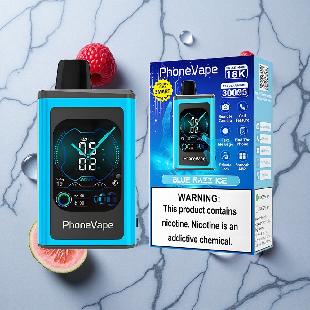 Blauwe Framboos IJs JNR PhoneVape 30000 puffs Oplaadbare Accu wholesale Netherlands