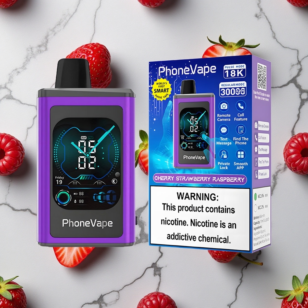 Kers Aardbei Framboos JNR PhoneVape 30000 puffs Oplaadbare Accu wholesale Netherlands