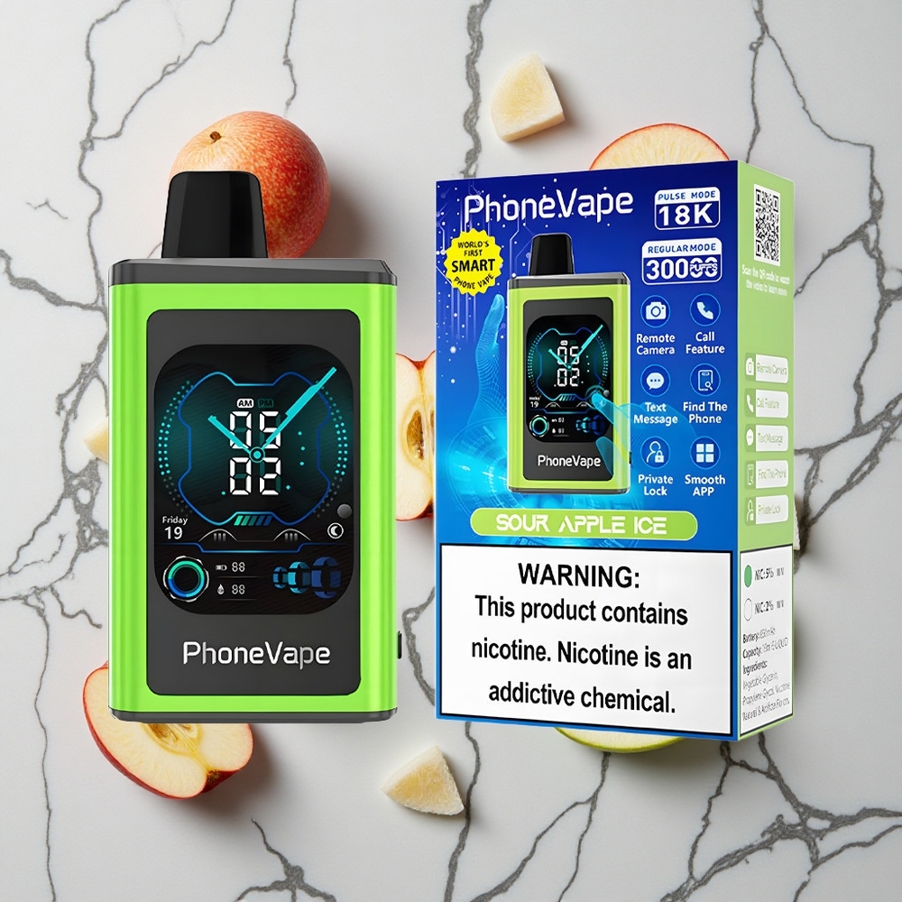Zuur Appel IJs JNR PhoneVape 30000 puffs Oplaadbare Accu wholesale Netherlands