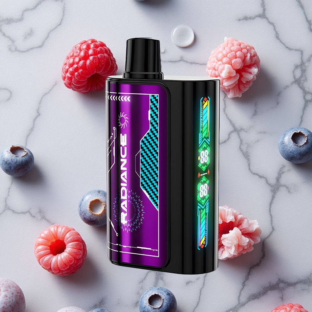 Blauwe Bes Zure Framboos JNR Radiance 31000 Puffs 28ml E-liquid Dual Mesh Coil wholesale Netherlands