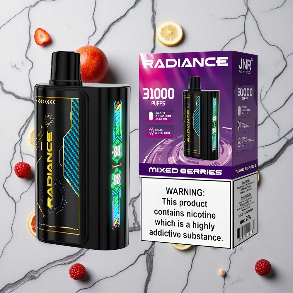 Gemengde Bessen JNR Radiance 31000 Puffs Wegwerp Vape met 28ml E-liquid en Dual Mesh Coil wholesale Netherlands