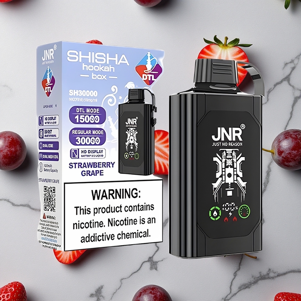 Aardbei Druif JNR Shisha Hookah Box 20500 Puffs HD Display Dual Mesh Coil wholesale Netherlands