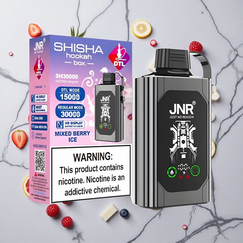 Gemengde Bes IJs JNR Shisha Hookah Box 20500 Puffs HD Display Dual Mesh Coil Type-C wholesale Netherlands