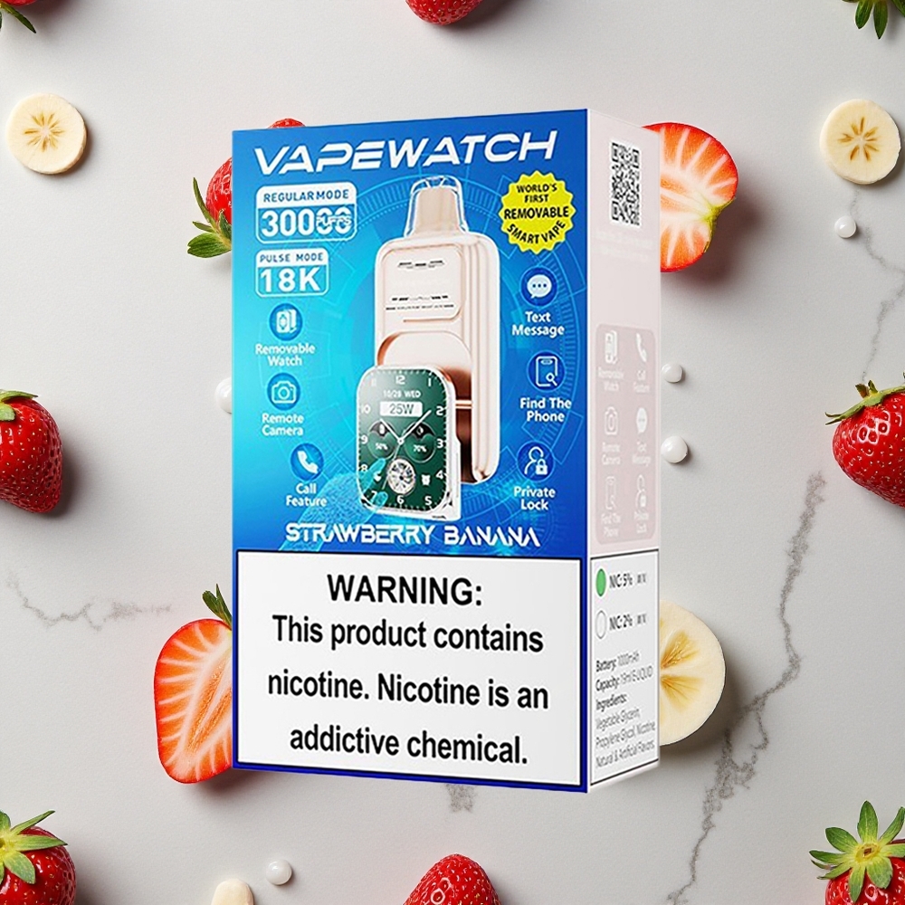 Aardbei Banaan JNR Vape Watch 30000 Puffs Wegwerp Vape 19mL E-liquid Dual Mesh Coil wholesale Netherlands