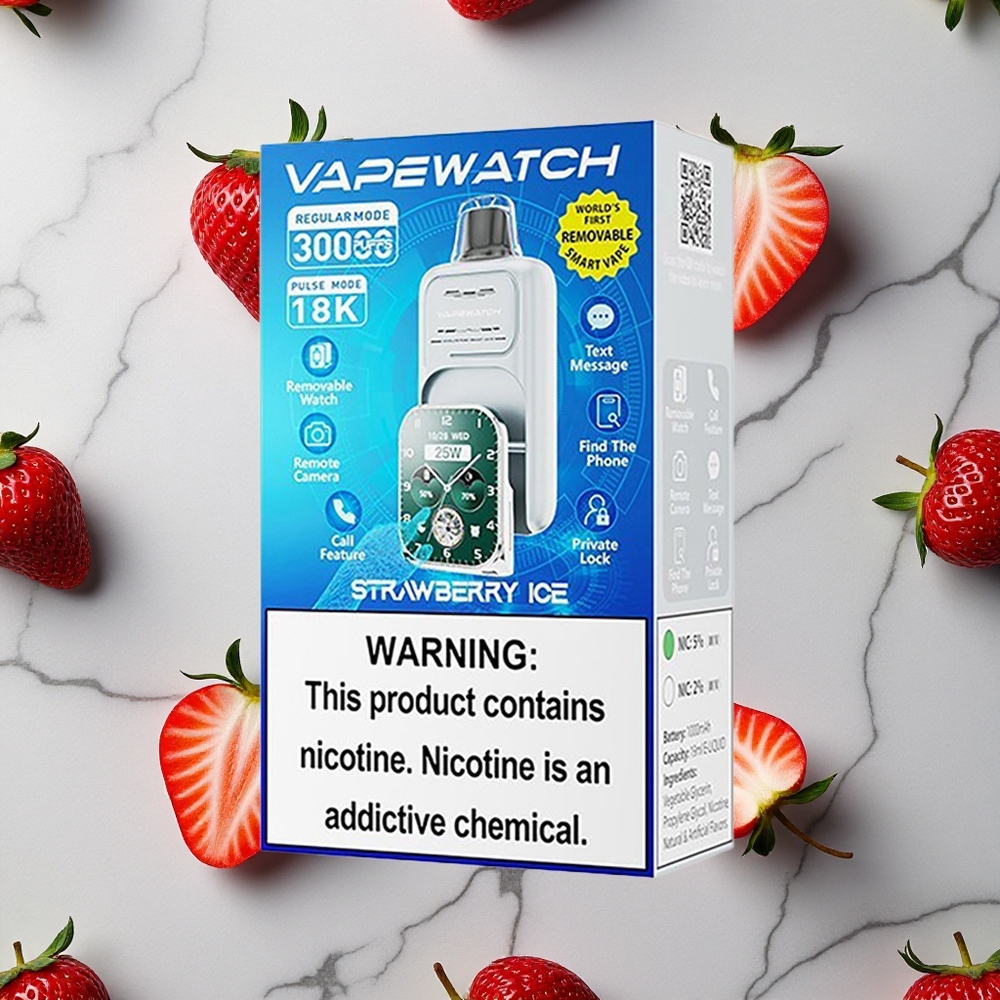 Aardbei IJs JNR Vape Watch 30000 Puffs 19mL Dual Mesh Coil wholesale Netherlands