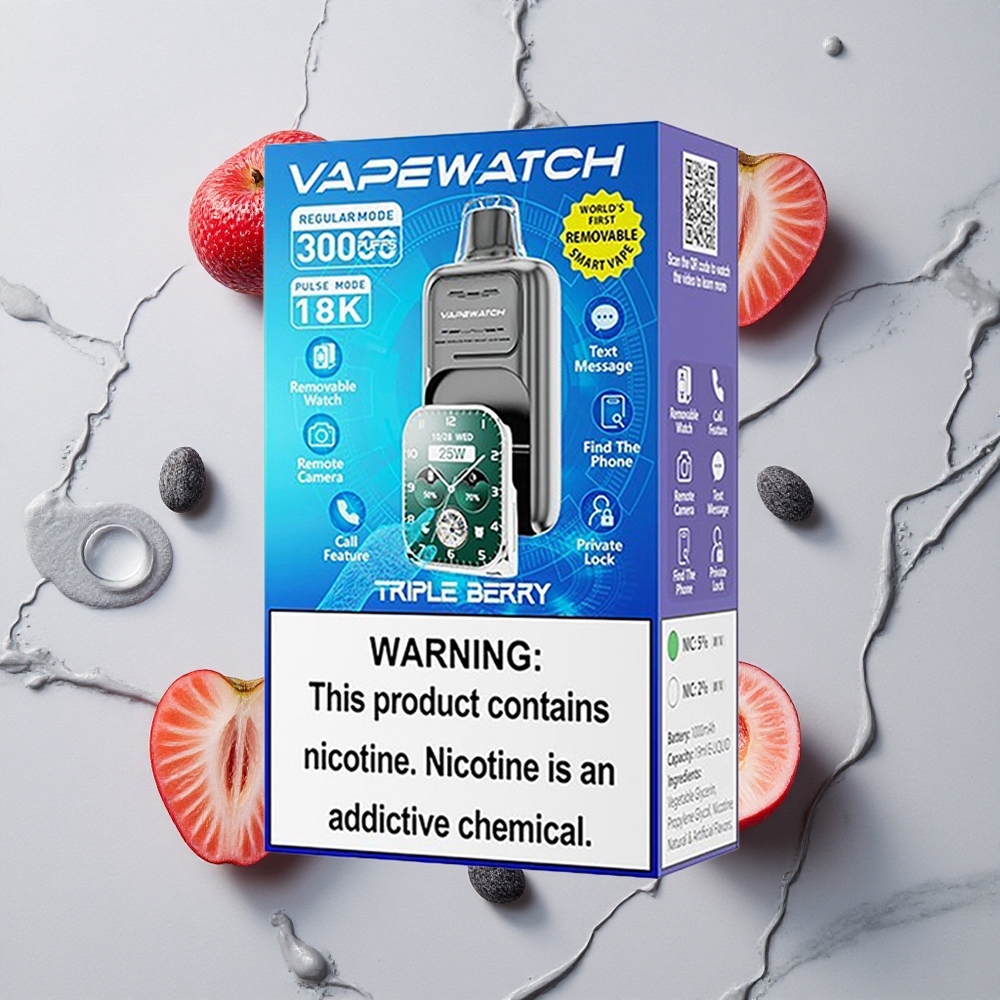 Drievoudige Bes JNR Vape Watch 30000 Puffs 19mL E-liquid Dual Mesh Coil wholesale Netherlands