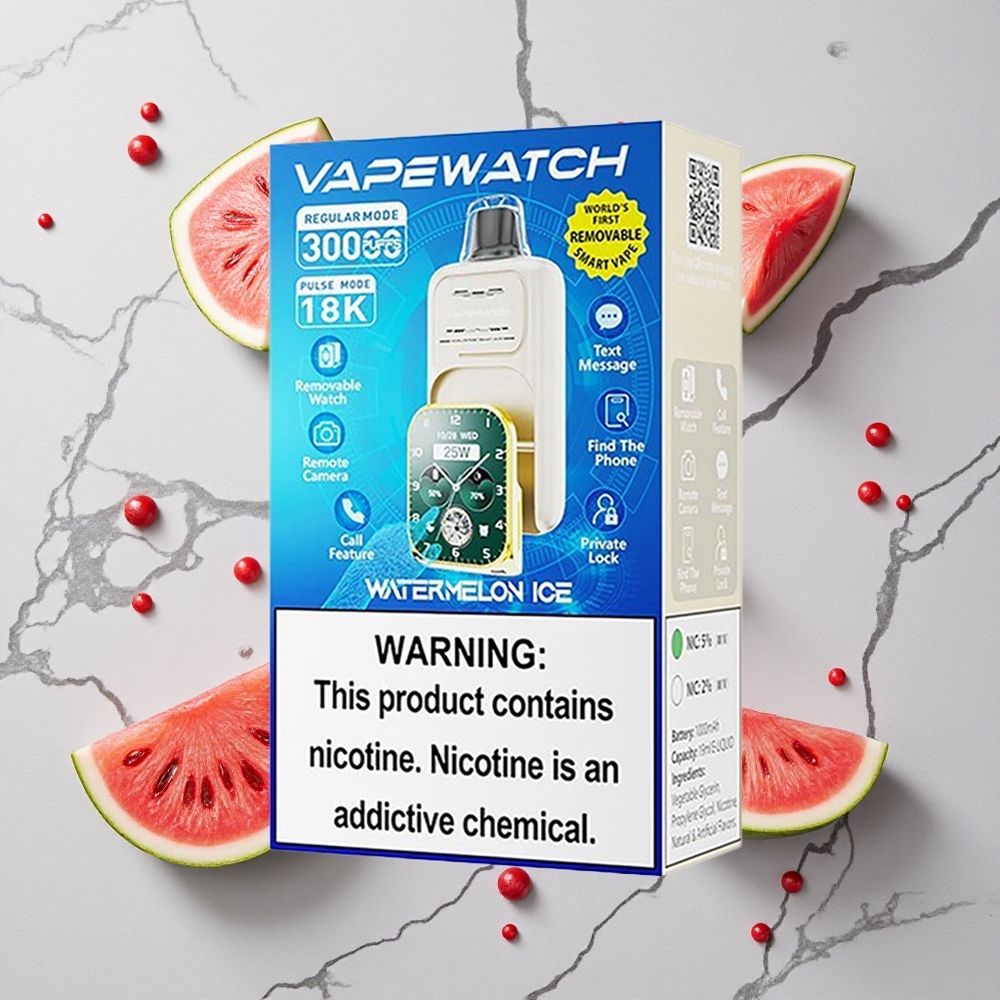 Watermeloen IJs JNR Vape Watch 30000 Trekken Dual Mesh Coil wholesale Netherlands