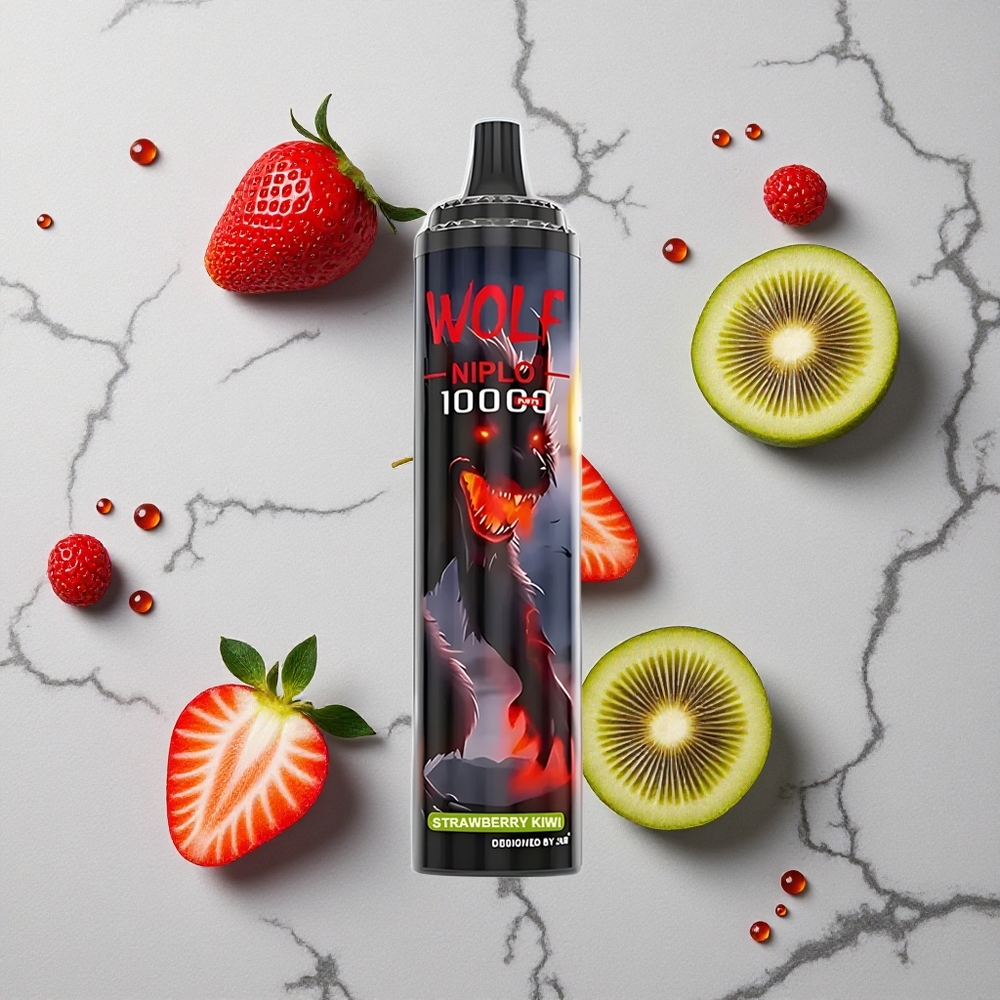 Aardbei-Kiwi JNR Wolf Niplo 10000 Puffs Wegwerp Vape 20ml E-liquid Type-C wholesale Netherlands