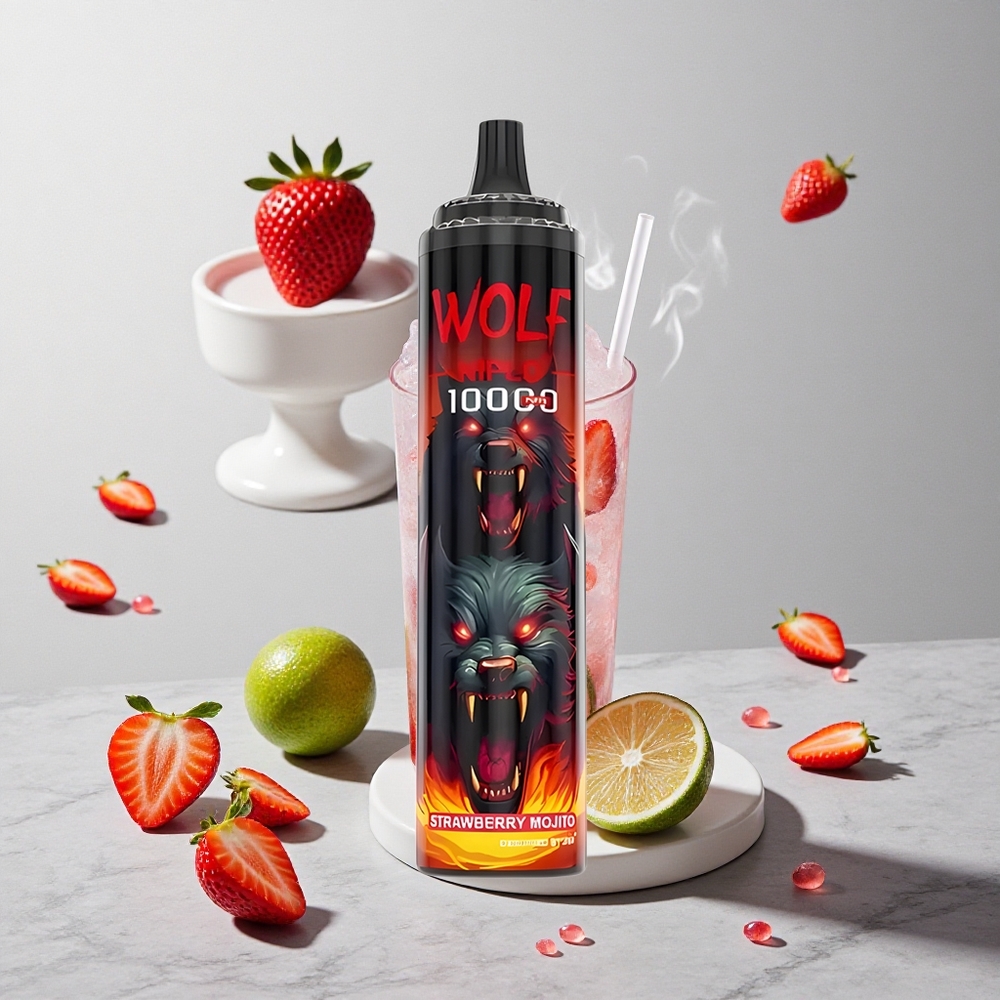 Aardbei Mojito JNR Wolf Niplo 10000 Puffs 20ml Vloeistof Type-C opladen wholesale Netherlands