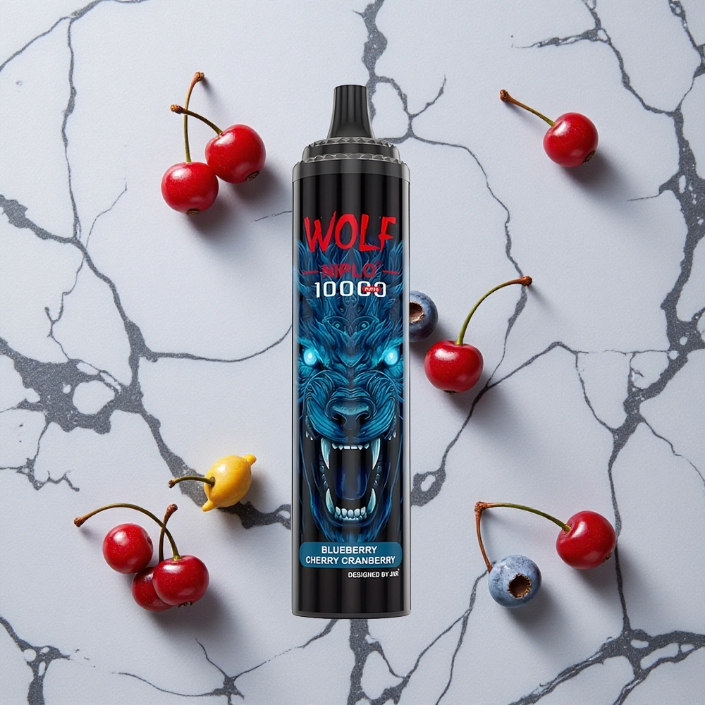 Blauwe Bes Kers Veenbes JNR Wolf Niplo 10000 Puffs 20ml Vloeistof Type-C opladen wholesale Netherlands