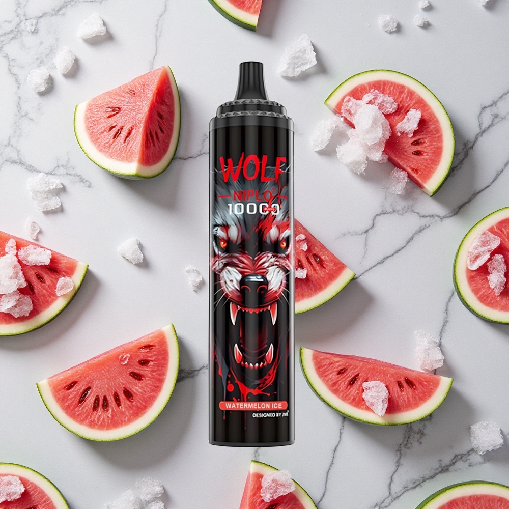 Watermeloen IJs JNR Wolf Niplo 10000 Puffs Wegwerp Vape 20ml E-liquid Type-C opladen wholesale Netherlands