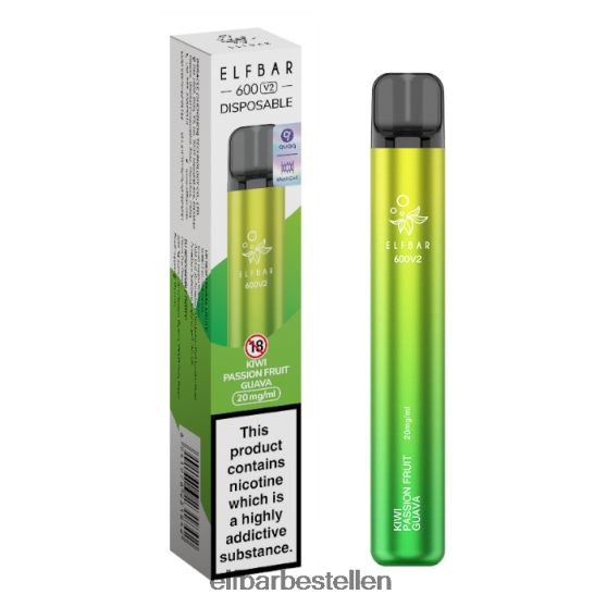ELFBAR- 4PZ46012 kiwi-passievrucht-guave 600v2 wegwerpdamp - 20 mg elfbar bestellen