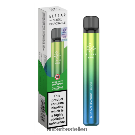 ELFBAR- 4PZ46013 blauwe razz-limonade 600v2 wegwerpdamp - 20 mg elf bar pods bestellen