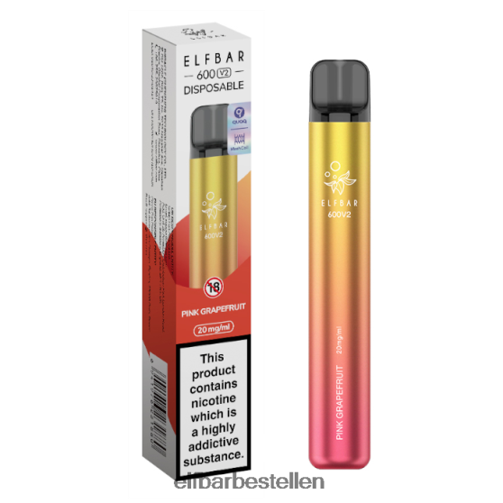 ELFBAR- 4PZ46019 roze grapefruit 600v2 wegwerpdamp - 20 mg elf bar bestellen