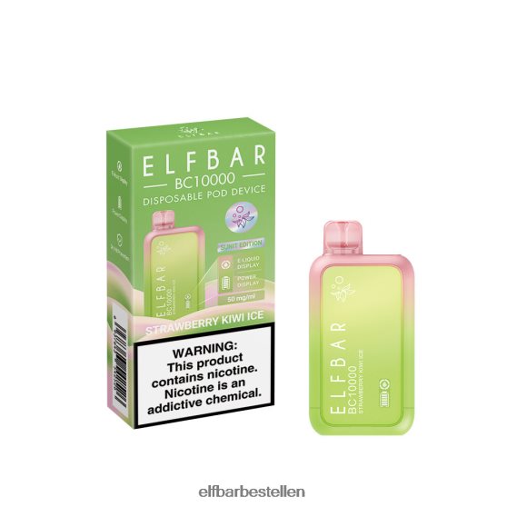ELFBAR- 4PZ460304 aardbei-kiwi-ijs beste smaak wegwerpvape bc10000 ijsserie elf bar ohne nikotin bestellen