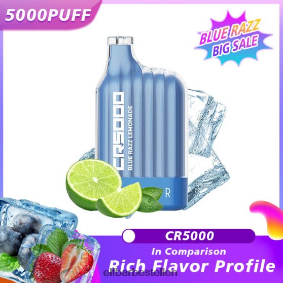 ELFBAR- 4PZ460321 blauwe razz-limonade beste smaak wegwerpvape cr5000 blauwe razz elfbar bestellen mit nikotin