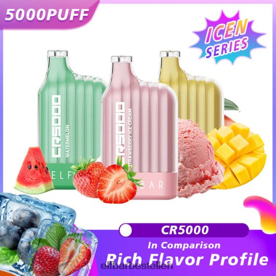 ELFBAR- 4PZ460322 perzik ijs beste smaak wegwerpvape cr5000 ijsserie elf bar ohne nikotin bestellen