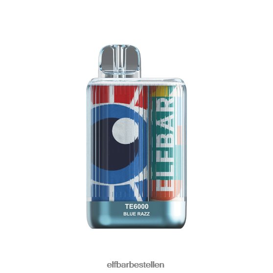 ELFBAR- 4PZ460326 blauw razz-ijs beste smaak wegwerpvape te6000 blauw razz-ijs elf bar bestellen nederland