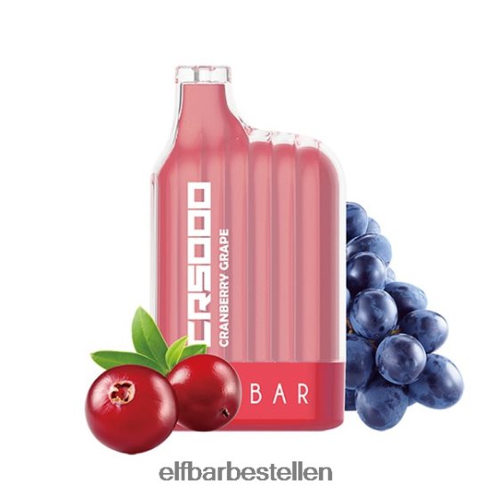 ELFBAR- 4PZ460328 cranberry-druif cr5000 wegwerpvape 5000 trekjes elf bar pods bestellen