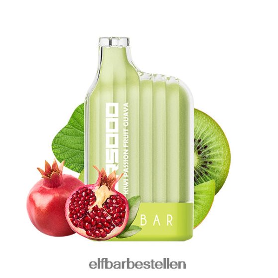 ELFBAR- 4PZ460333 kiwi-passievrucht-guave cr5000 wegwerpvape 5000 trekjes elf bar nederland