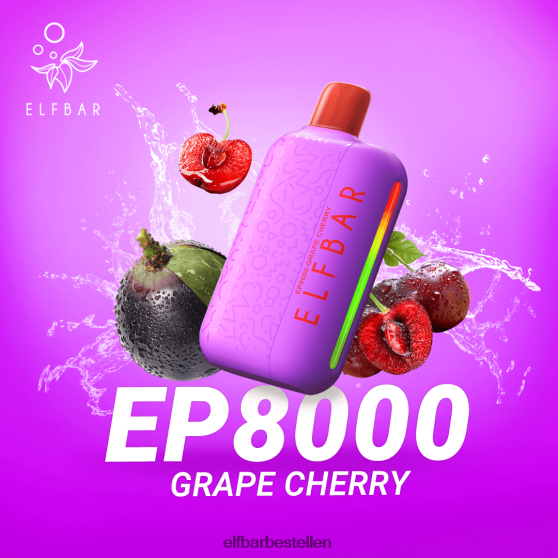 ELFBAR- 4PZ460360 kersen perzik limonade wegwerpvape nieuwe ep8000 trekjes elf bar nederland