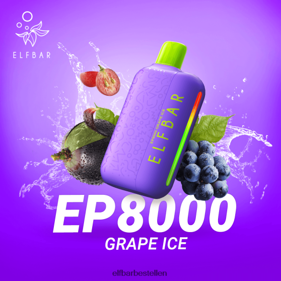 ELFBAR- 4PZ460361 druiven ijs wegwerpvape nieuwe ep8000 trekjes elf bar bestellen