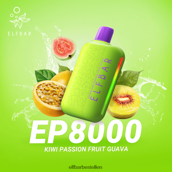 ELFBAR- 4PZ460362 kiwi-passievrucht-guave wegwerpvape nieuwe ep8000 trekjes elf bar bestellen nederland